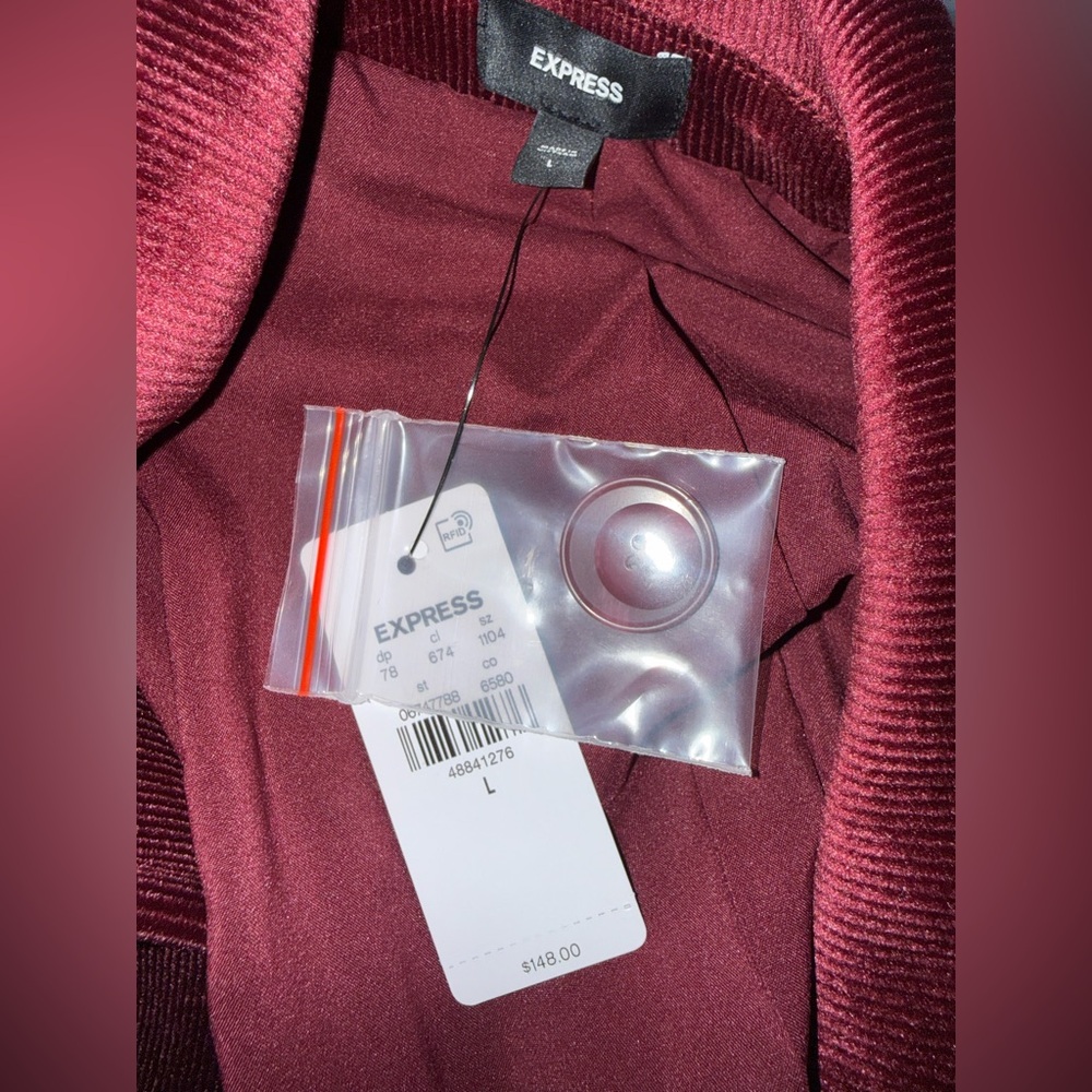 NWT Express Velvet One-Button Corduroy Blazer Women’s Size L - Picture 3 of 5